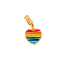 Berloque Coração Orgulho Gay Banhado a Ouro