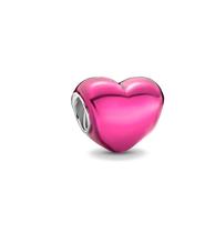 Berloque CORAÇÃO ROSA em Prata 925