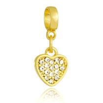 Berloque Coração Strass Banhado a Ouro 18k Berloque Coração Strass Banhado a Ouro 18k