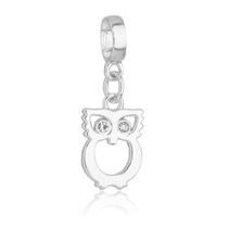 Berloque Coruja Strass Banhado a Prata 925 Berloque Coruja Strass Banhado a Prata 925