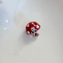 Berloque de Cogumelo Vermelho com Detalhes Brancos Charm em Aço Inox para Pulseiras Berloque de Cogumelo Vermelho com Detalhes Brancos Charm em Aço Inox para Pulseiras