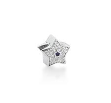 Berloque de Estrela com Cristal Safira Banhado a Ródio - Joia Elegante Berloque de Estrela com Cristal Safira Banhado a Ródio - Joia Elegante