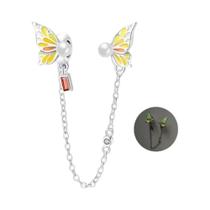 Berloque De Prata 925 Com Margarida, Borboleta E Coração Para Pulseira DIY Feminina