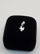 Berloque de prata 925 pombinha com zircônia Berloque de prata 925 pombinha com zircônia