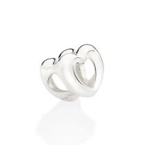 Berloque de pulseira prata 925 feminino rommanel passante coraçâo vazado 840082