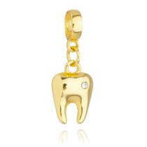 Berloque Dente Odontologia Banhado a Ouro 18k