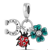 Berloque em Prata 925 - Charm Trevo da Sorte