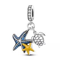 Berloque em prata 925 - Praia Tartaruga e Estrela do Mar