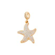 Berloque estrela banhado à ouro 18k cravejado micro zircônia