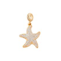 Berloque estrela banhado à ouro 18k cravejado micro zircônia