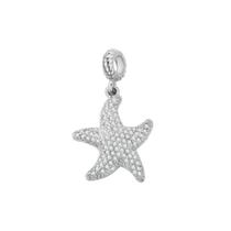 Berloque estrela banhado à rhodium cravejado micro zircônia