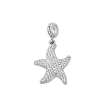 Berloque estrela banhado à rhodium cravejado micro zircônia