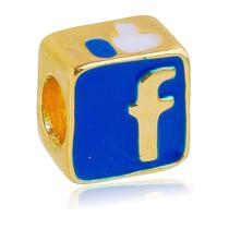 Berloque Facebook Separador Banhado a Ouro 18k Berloque Facebook Separador Banhado a Ouro 18k