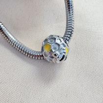Berloque Favo de Mel com Abelha em Aço Inox Charm Esmaltado Amarelo para Pulseiras Berloque Favo de Mel com Abelha em Aço Inox Charm Esmaltado Amarelo para Pulseiras