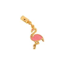 Berloque Flamingo Rosa Banhado a Ouro