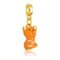 Berloque Gato Laranja Banhado a Ouro 18k