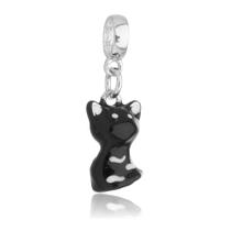 Berloque Gato Preto Banhado a Prata 925 Berloque Gato Preto Banhado a Prata 925