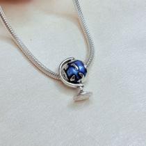 Berloque Globo Terrestre Colorido em Prata 925 com Resina