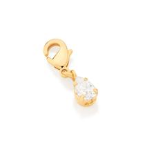Berloque gota folheado a ouro BRANCO 542358 Rommanel Berloque gota folheado a ouro BRANCO 542358 Rommanel