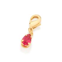 Berloque gota folheado a ouro ROSA 542361 Rommanel