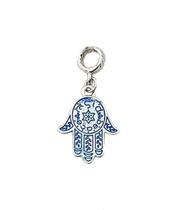 Berloque hamsa símbolos em ródio branco - 2,3 cm x 1,7 cm