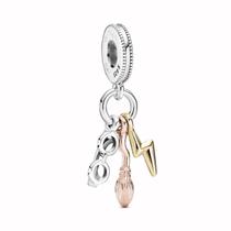 Berloque HARRY POTTER - ÓCULOS, VASSOURA 2000 E RAIO em Prata S925 para pulseiras modelo Pandora ou Vivara Berloque HARRY POTTER - ÓCULOS, VASSOURA 2000 E RAIO em Prata S925 para pulseiras modelo Pandora ou Vivara