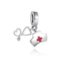 Berloque I LOVE ENFERMAGEM 2 em Prata S925 para pulseiras modelo Pandora ou Vivara Berloque I LOVE ENFERMAGEM 2 em Prata S925 para pulseiras modelo Pandora ou Vivara