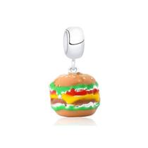 Berloque I LOVE HAMBURGUER em Prata S925 para pulseiras modelo Pandora ou Vivara Berloque I LOVE HAMBURGUER em Prata S925 para pulseiras modelo Pandora ou Vivara