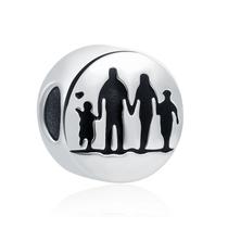 Berloque I LOVE MY FAMILY em Prata S925 para pulseiras modelo Pandora ou Vivara