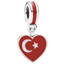 Berloque I LOVE TURQUIA em Prata S925 para pulseiras modelo Pandora ou Vivara Berloque I LOVE TURQUIA em Prata S925 para pulseiras modelo Pandora ou Vivara