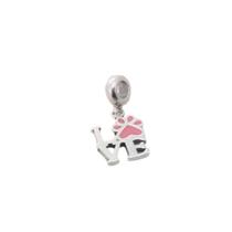 Berloque Infantil Love com Pata Rosa