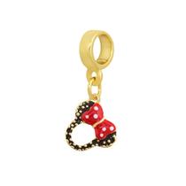 Berloque Infantil Minnie Resinada Folheado a Ouro