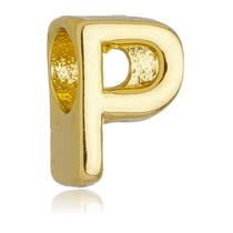 Berloque Letra P Separador Banhado a Ouro 18k Berloque Letra P Separador Banhado a Ouro 18k