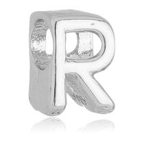 Berloque Letra R Separador Banhado a Prata 925