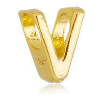 Berloque Letra V Separador Banhado a Ouro 18k Berloque Letra V Separador Banhado a Ouro 18k