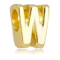 Berloque Letra W Separador Banhado a Ouro 18k