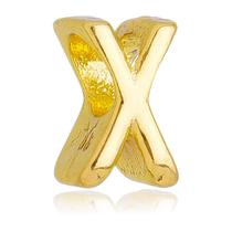 Berloque Letra X Separador Banhado a Ouro 18k Berloque Letra X Separador Banhado a Ouro 18k