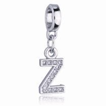 Berloque Letra Z Cravejada Zircônia Banhado a Prata 925 COR:Prata Berloque Letra Z Cravejada Zircônia Banhado a Prata 925 COR:Prata