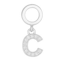 Berloque Letras Cravejado 1,5cm em Prata 925