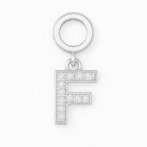 Berloque Letras Cravejado 1,5cm em Prata 925 Berloque Letras Cravejado 1,5cm em Prata 925