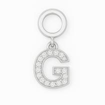 Berloque Letras Cravejado 1,5cm em Prata 925