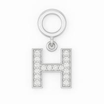 Berloque Letras Cravejado 1,5cm em Prata 925