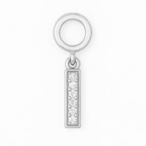 Berloque Letras Cravejado 1,5cm em Prata 925 Berloque Letras Cravejado 1,5cm em Prata 925