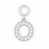 Berloque Letras Cravejado 1,5cm em Prata 925 Berloque Letras Cravejado 1,5cm em Prata 925