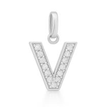 Berloque Letras Cravejado 1,5cm em Prata 925