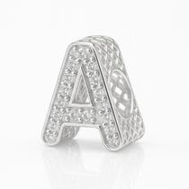Berloque Letras Cravejado Prata 925 Berloque Letras Cravejado Prata 925
