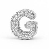 Berloque Letras Cravejado Prata 925 Berloque Letras Cravejado Prata 925