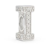 Berloque Letras Cravejado Prata 925 Berloque Letras Cravejado Prata 925