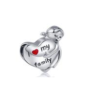 Berloque Love My Family em Prata 925