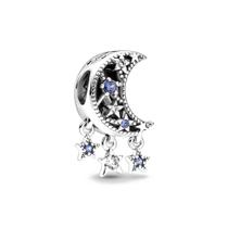Berloque LUA E ESTRELAS em Prata S925 para pulseiras modelo Pandora ou Vivara Berloque LUA E ESTRELAS em Prata S925 para pulseiras modelo Pandora ou Vivara